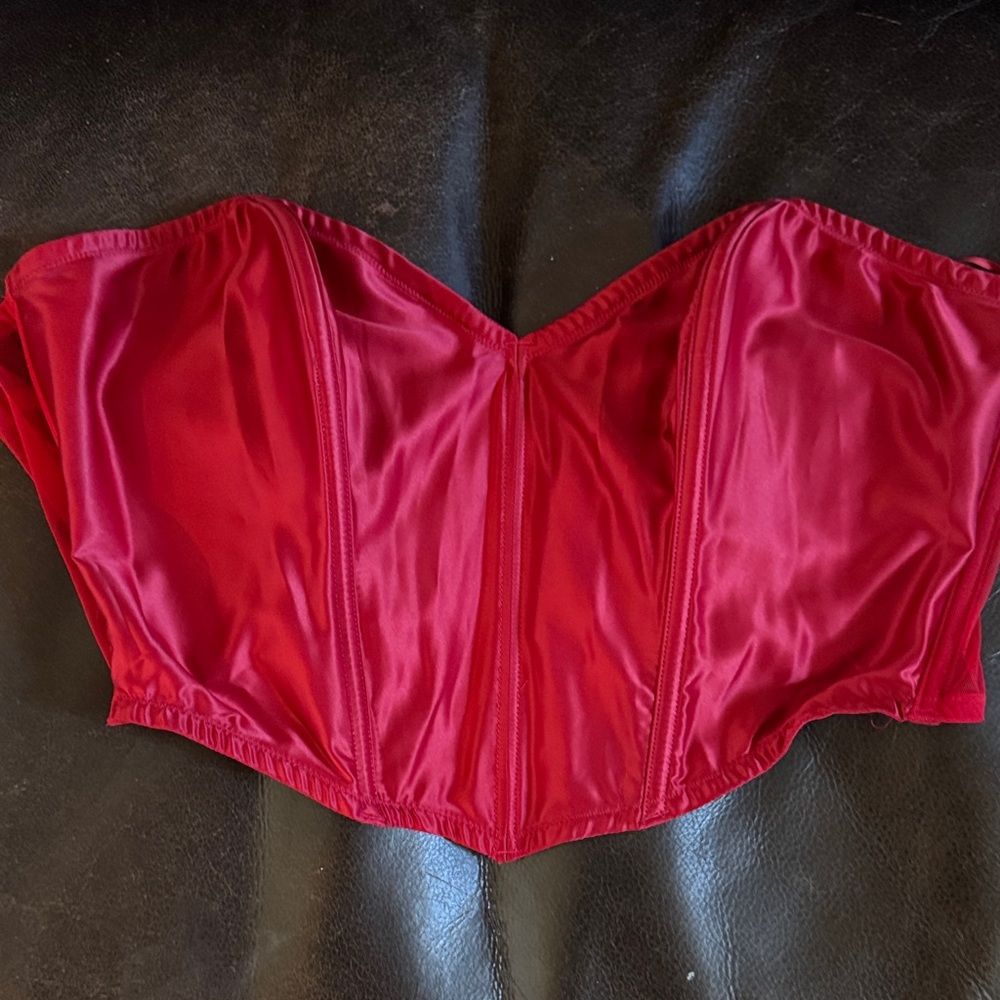 Elegant Red Satin Corset